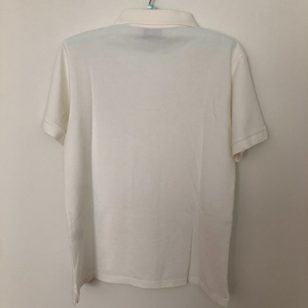 Maison Kitsune Double Fox Patch Embroidered Polo Shirt White - Picture 4 of 8